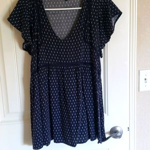 Medium staccato navy baby doll tee